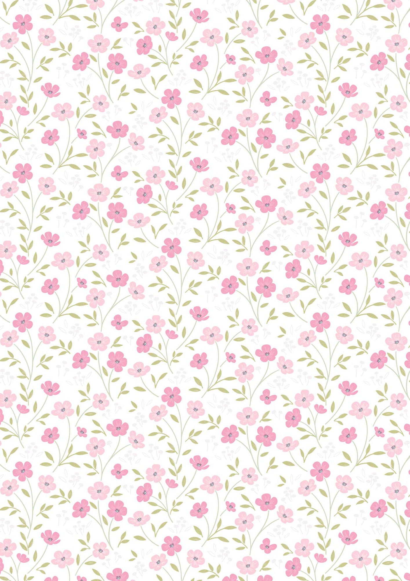 The Pressed Flowers Collection - Timeless Blossom White by Cassandra Connolly for Lewis and Irene Fabrics