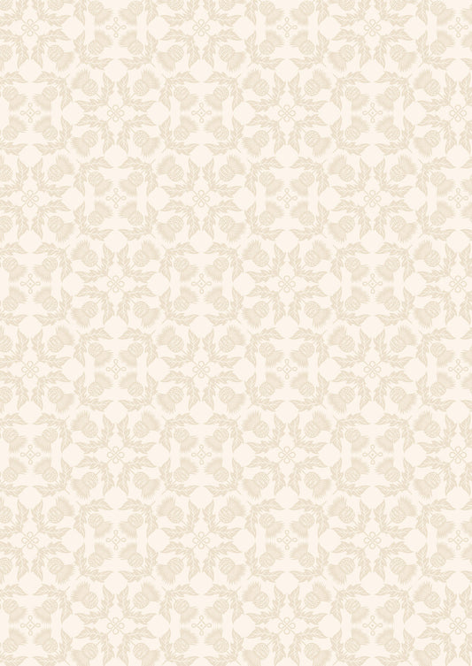 Thistle on light cream Lewis and Irene Fabrics