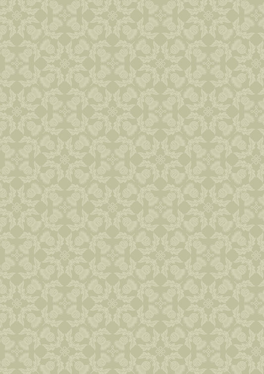 Thistle on sage green Lewis and Irene Fabrics Highlands