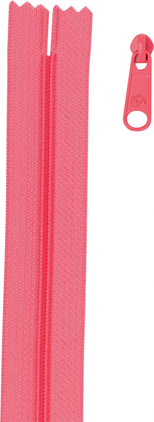 4 yards of 16mm #4.5 zipper chain and 16 Extra-Large Coordinated Pulls Coral