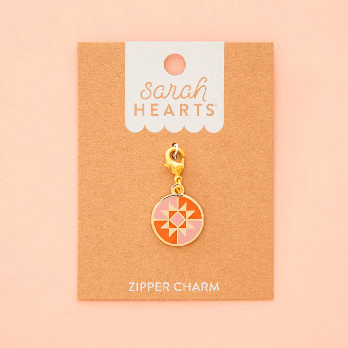 Round Quilt Star Zipper Charm