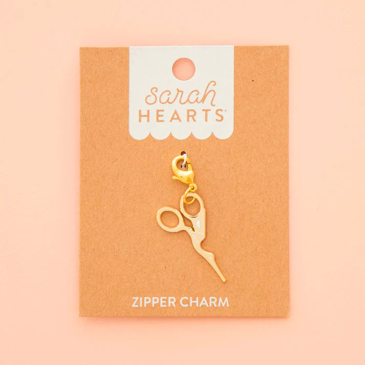 Gold Stork Scissor Zipper Charm