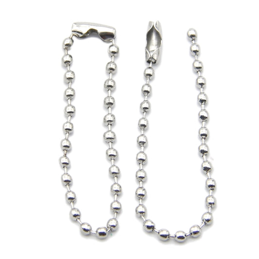 Bead Ball Chain 3 Inches - Silver