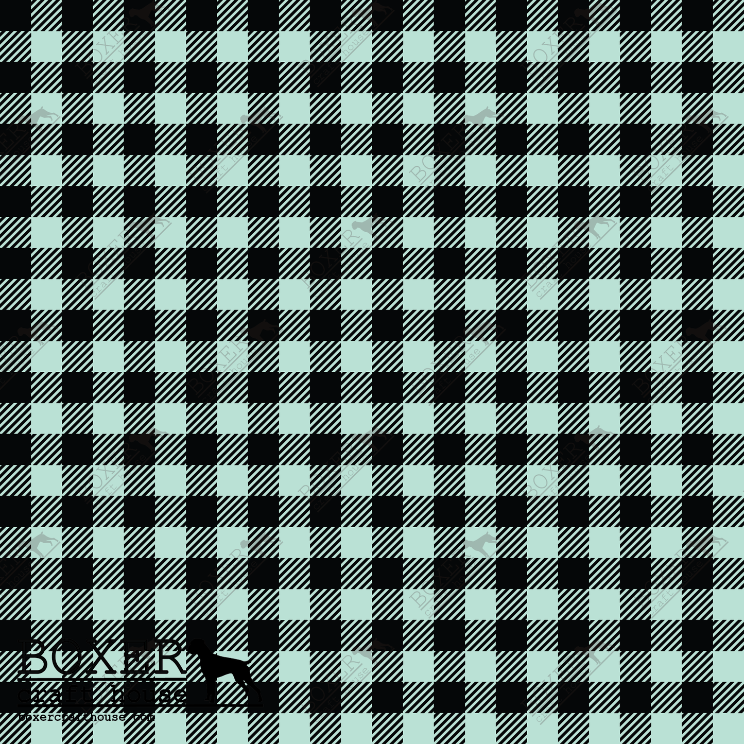 HTV Patterns - Light Mint -  Buffalo Plaid Diagonal 1/4"