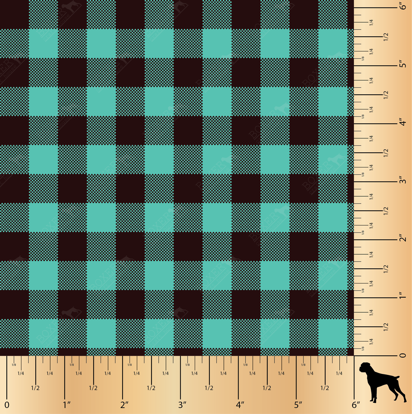 Mint Buffalo Plaid 1.2 Square HTV, PSV, PFL