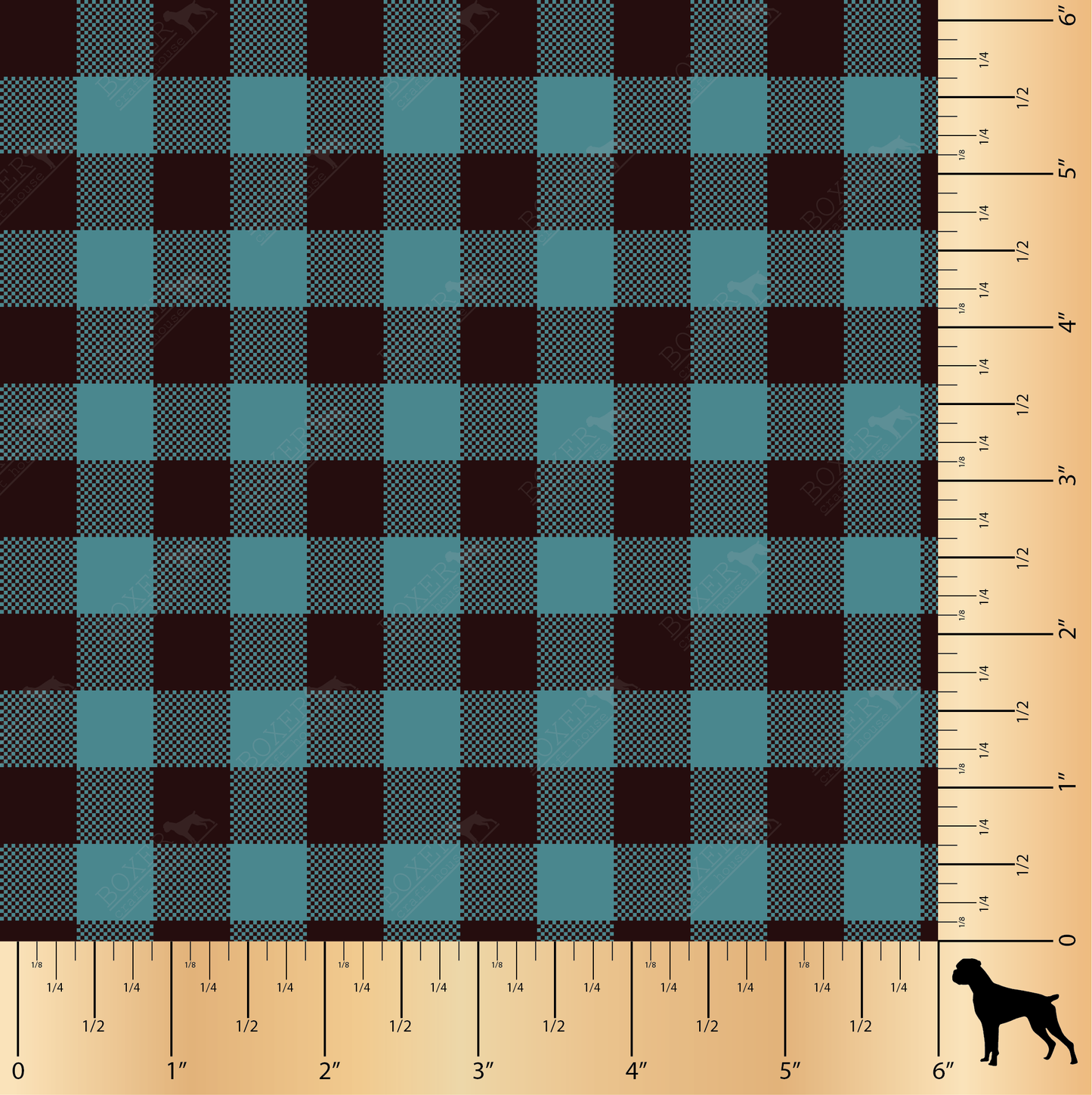 Teal - Buffalo Plaid - 1/2"