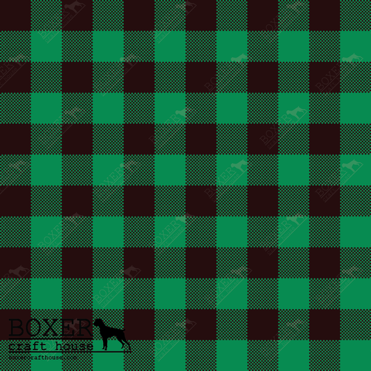 Buffalo Plaid 1.2 Square Green Bee HTV, PSV, PFL