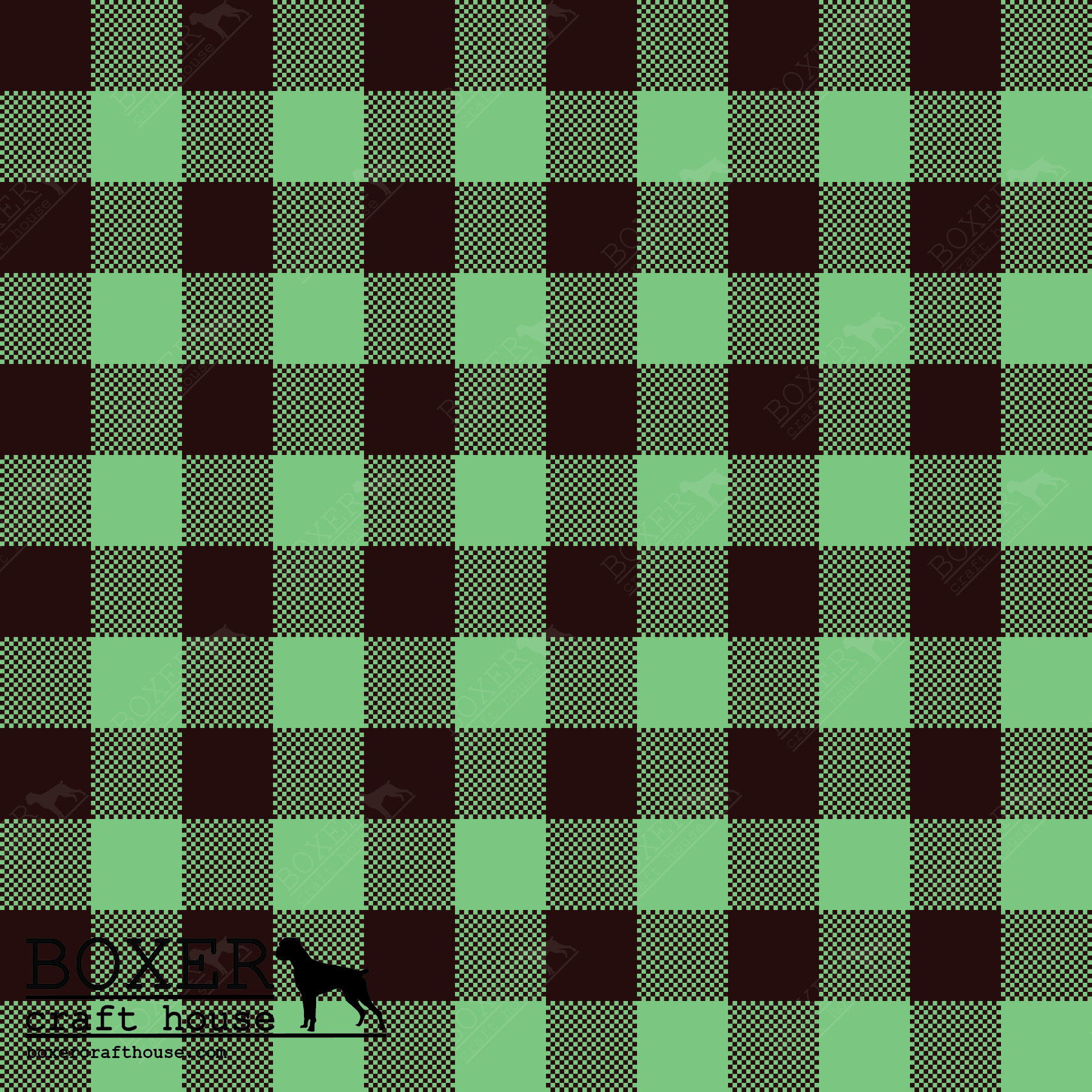 Buffalo Plaid 1.2 Square Summer Green PSV, HTV, PFL