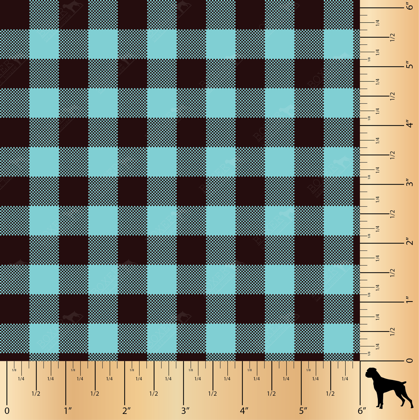 Light Blue - Buffalo Plaid - 1/2"