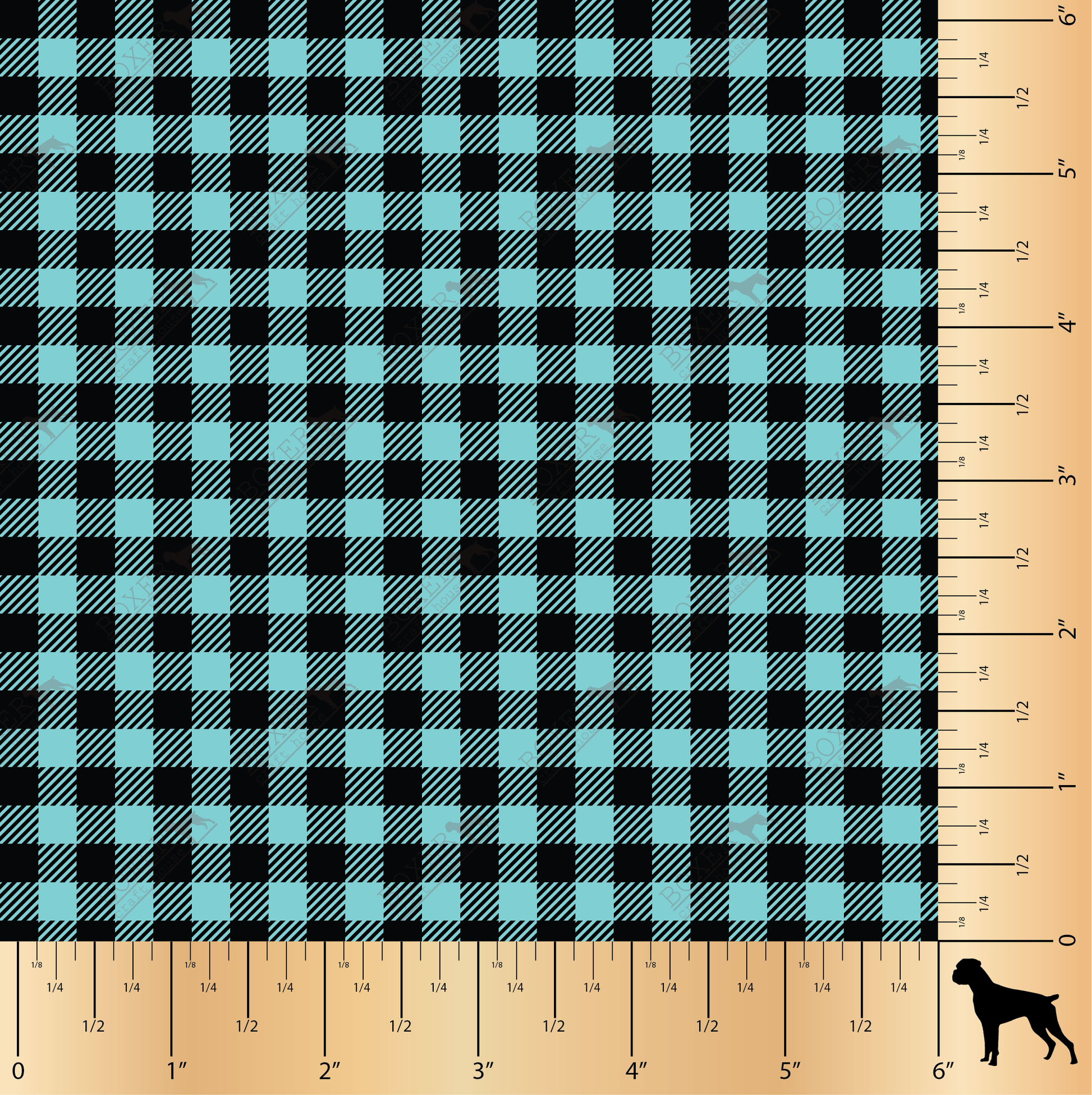 Craft pattern HTV teal, grey, black and white buffalo check craft viny