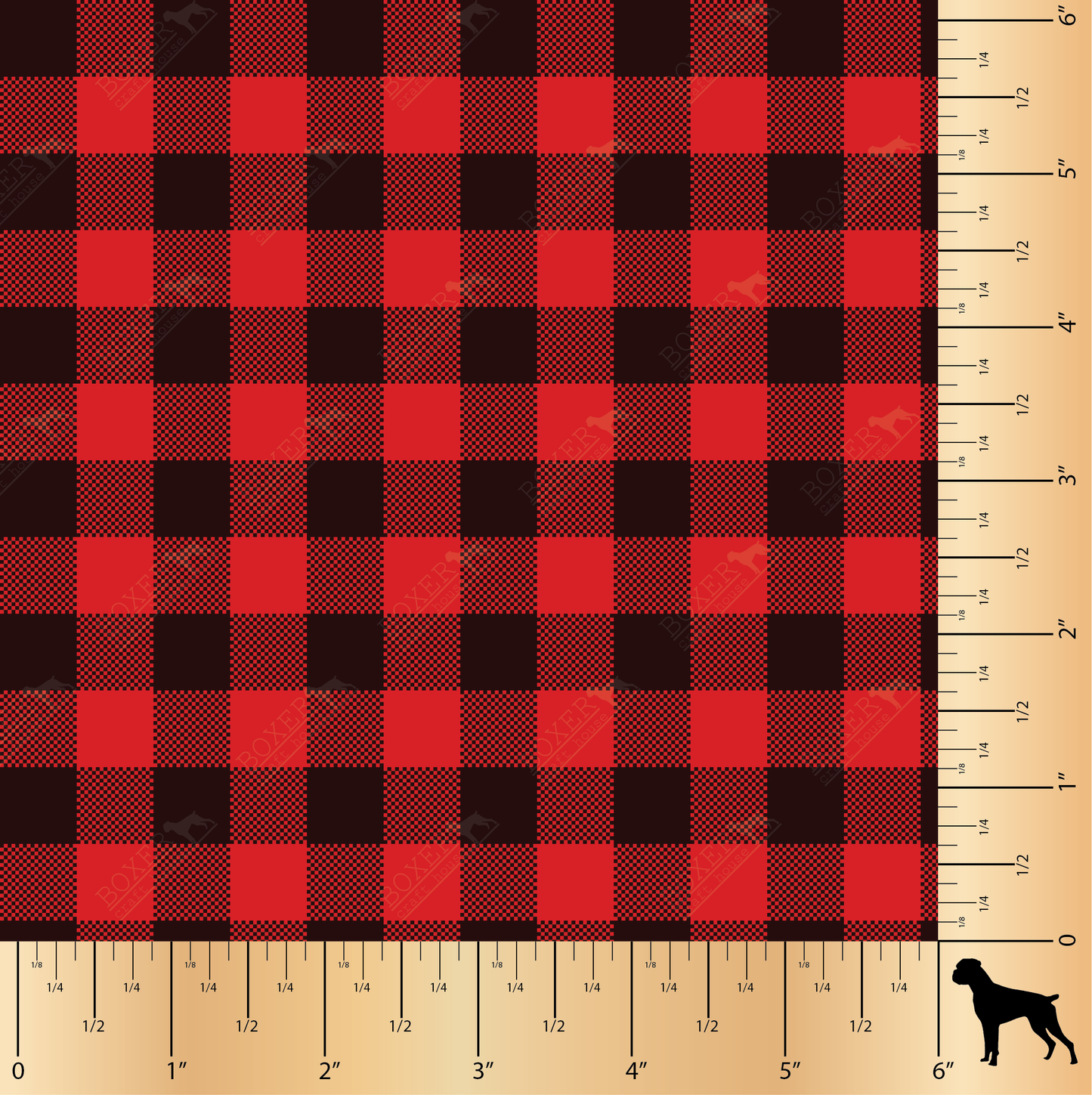 Fiery Red - Buffalo Plaid - 1/2"