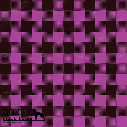 Purple - Buffalo Plaid - 1/2"