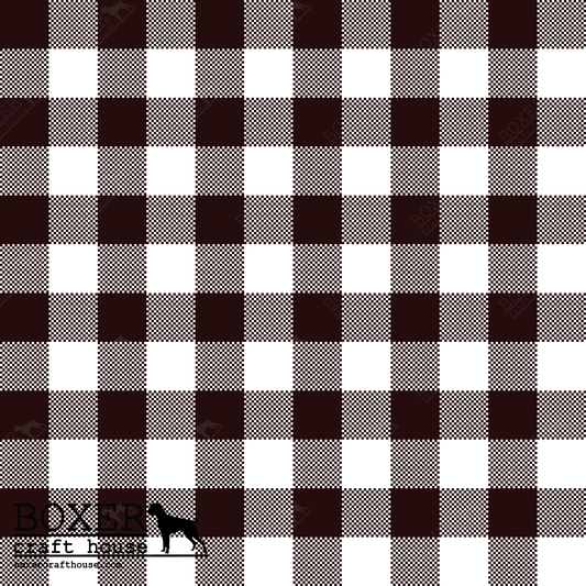 White - Buffalo Plaid - 1/2"