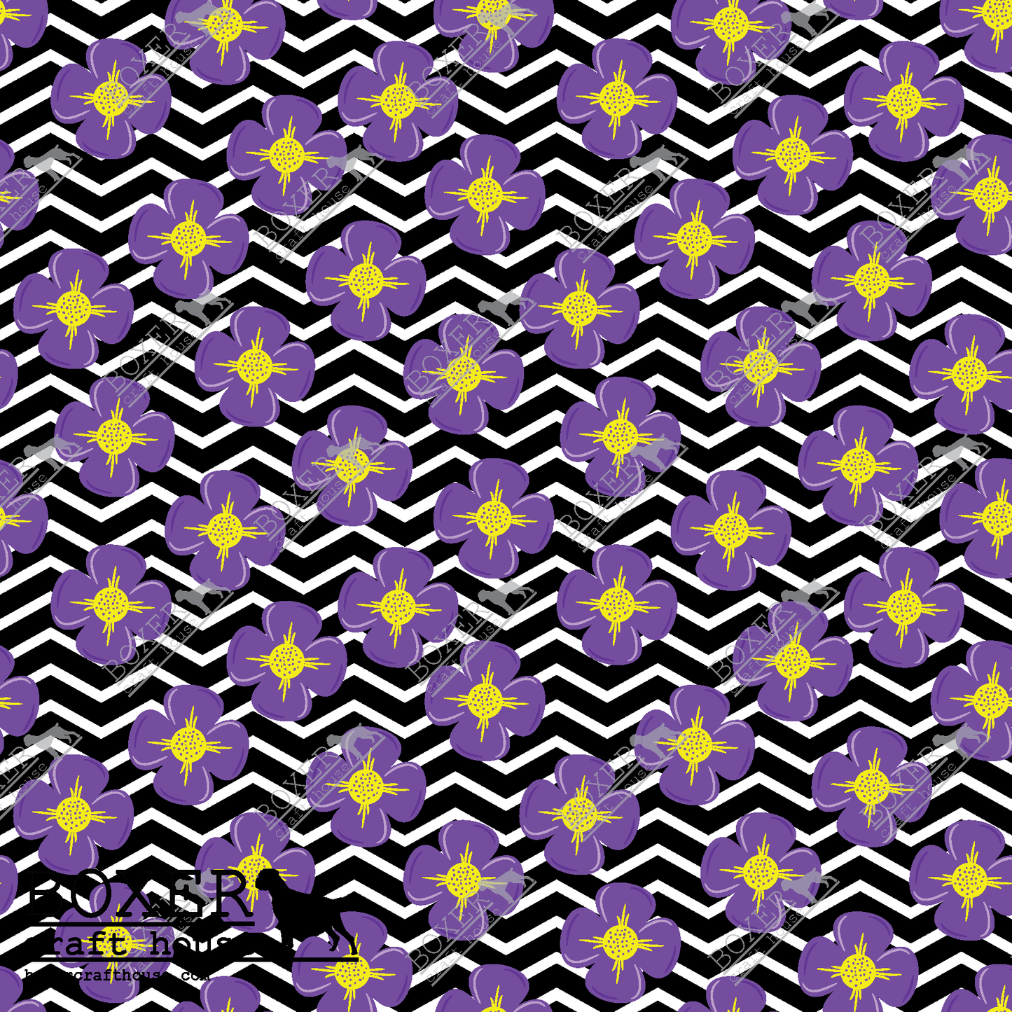 Purple Flowers and Chevrons