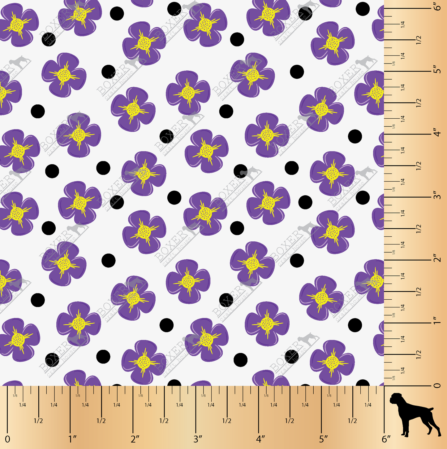 Purple Flowers and Dots