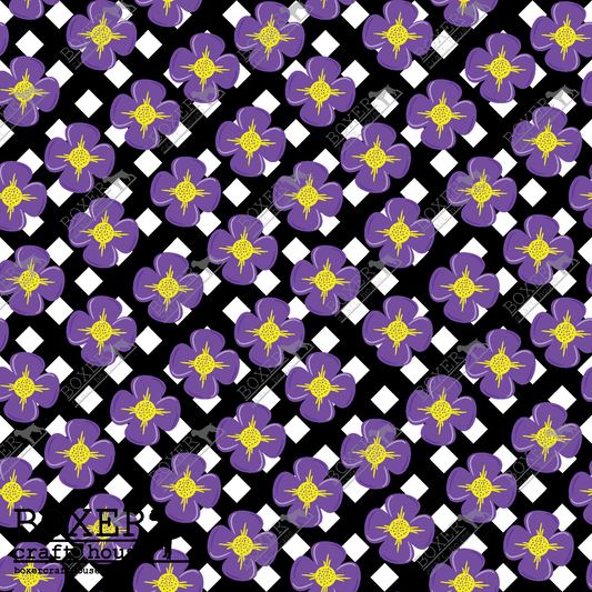 Purple Flowers and Squares