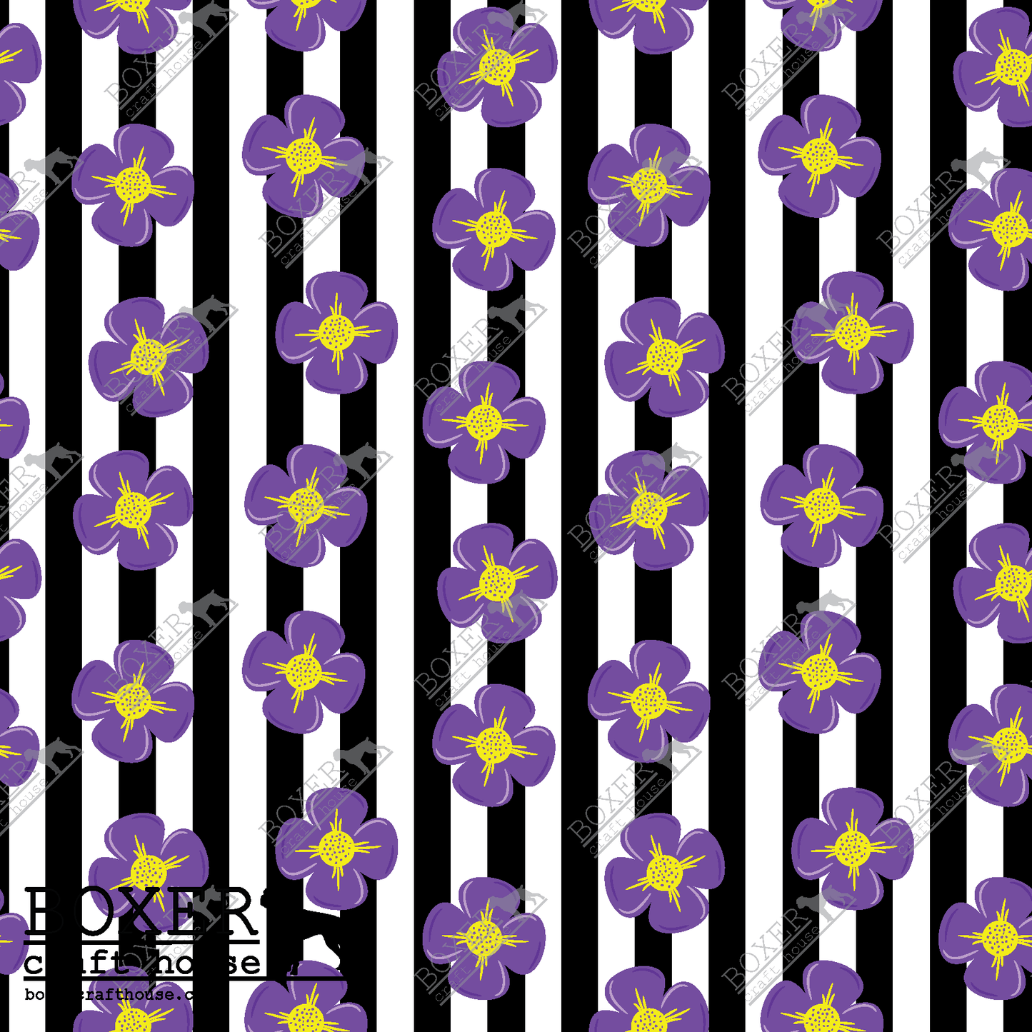 Purple Flowers and Stripes