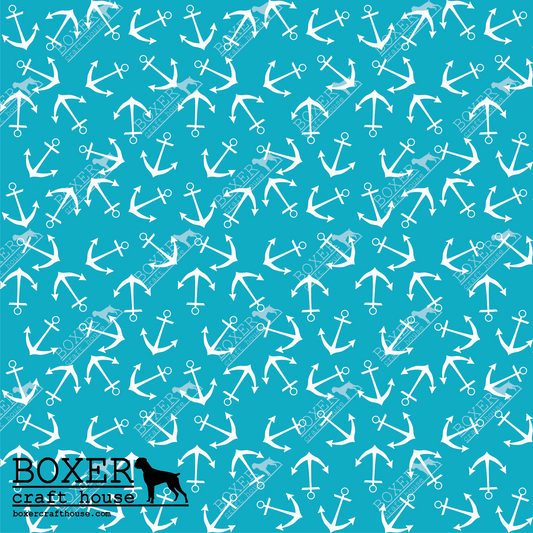 Coastal Patterns Anchors Blue MED