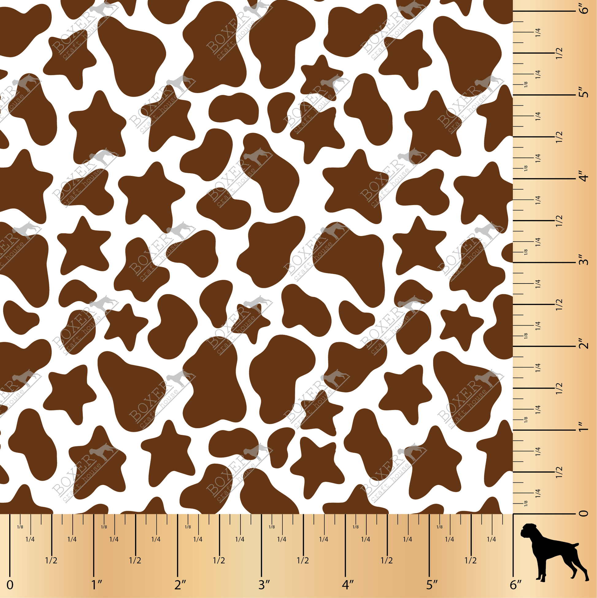 Cow Patterns Star Brown – Boxer Craft House