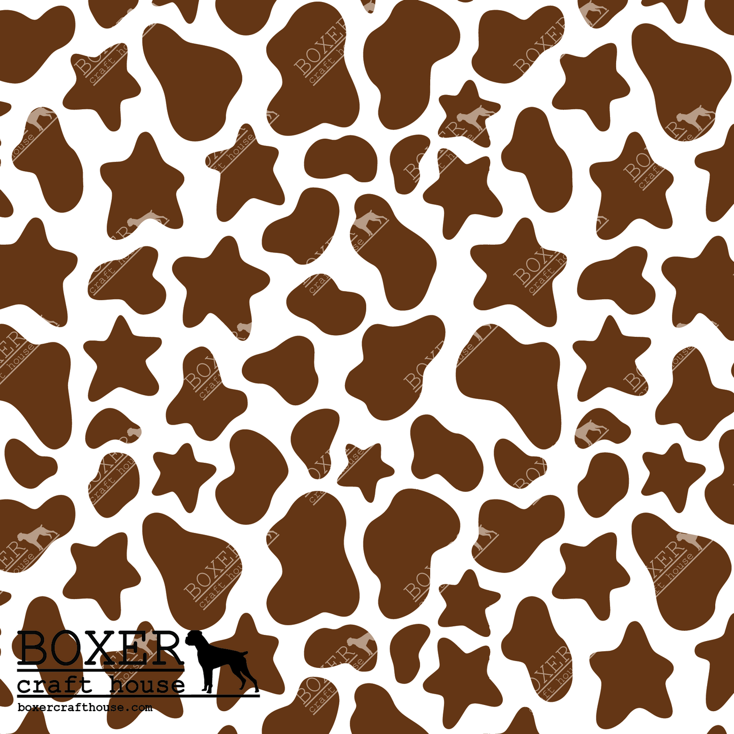 Cow Patterns Star Brown