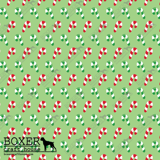 HTV Patterns - Christmas Cupcakes - Candy Canes Green