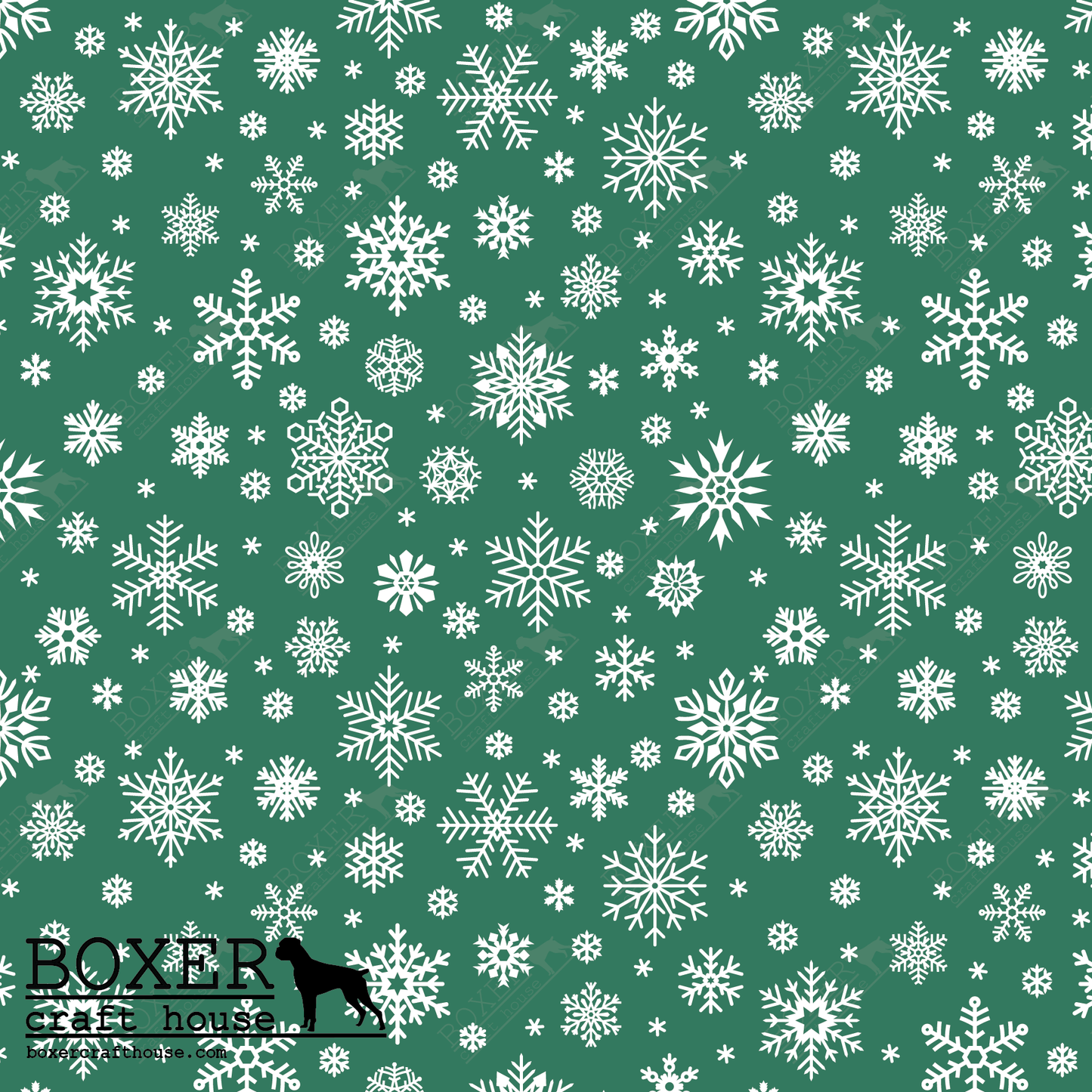 Snowflakes - Pine Green