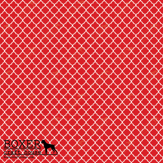 Quatrefoil - Fiery Red