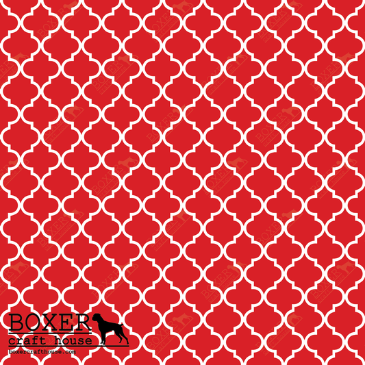 Quatrefoil - Fiery Red LG