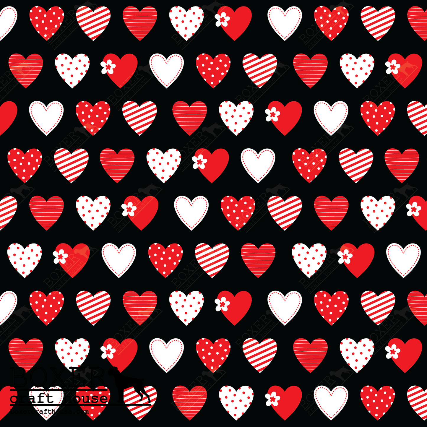 Valentine Hearts - Black