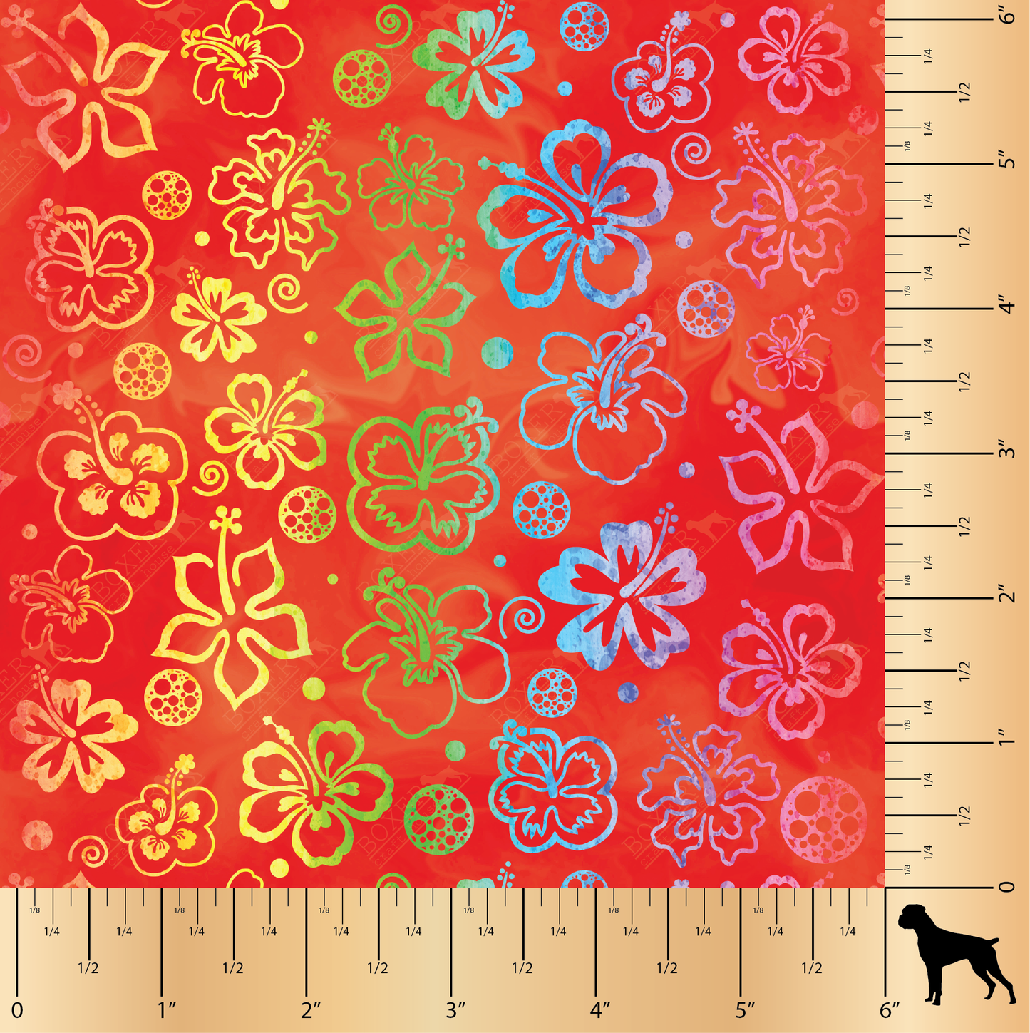 HTV Patterns - Cherry Red - Tropical Flowers
