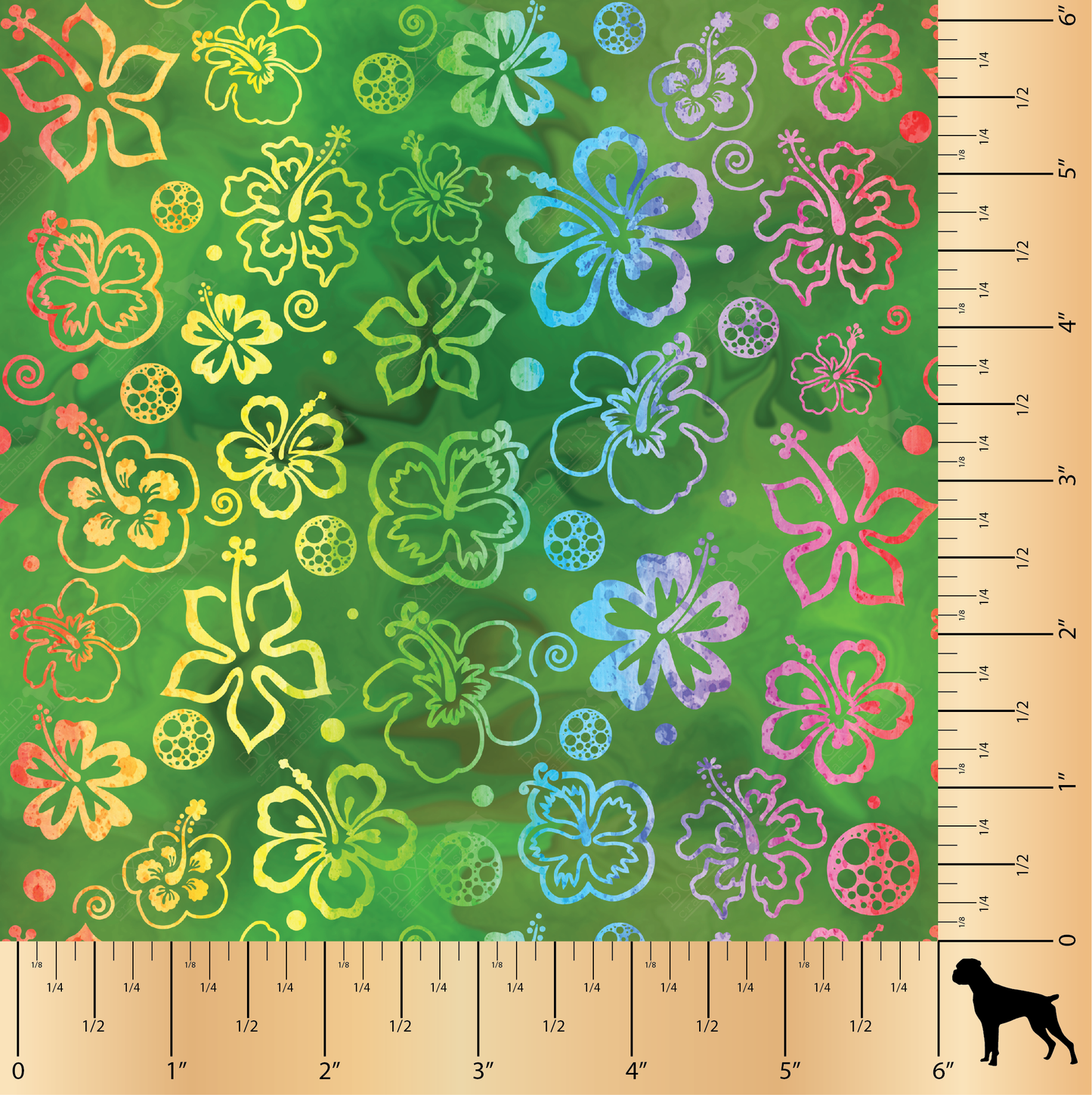 PSV Patterns - Forest Green - Tropical Flowers