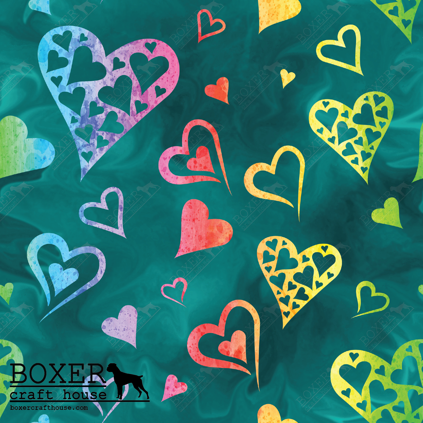 HTV Patterns - Totally Teal - Hearts
