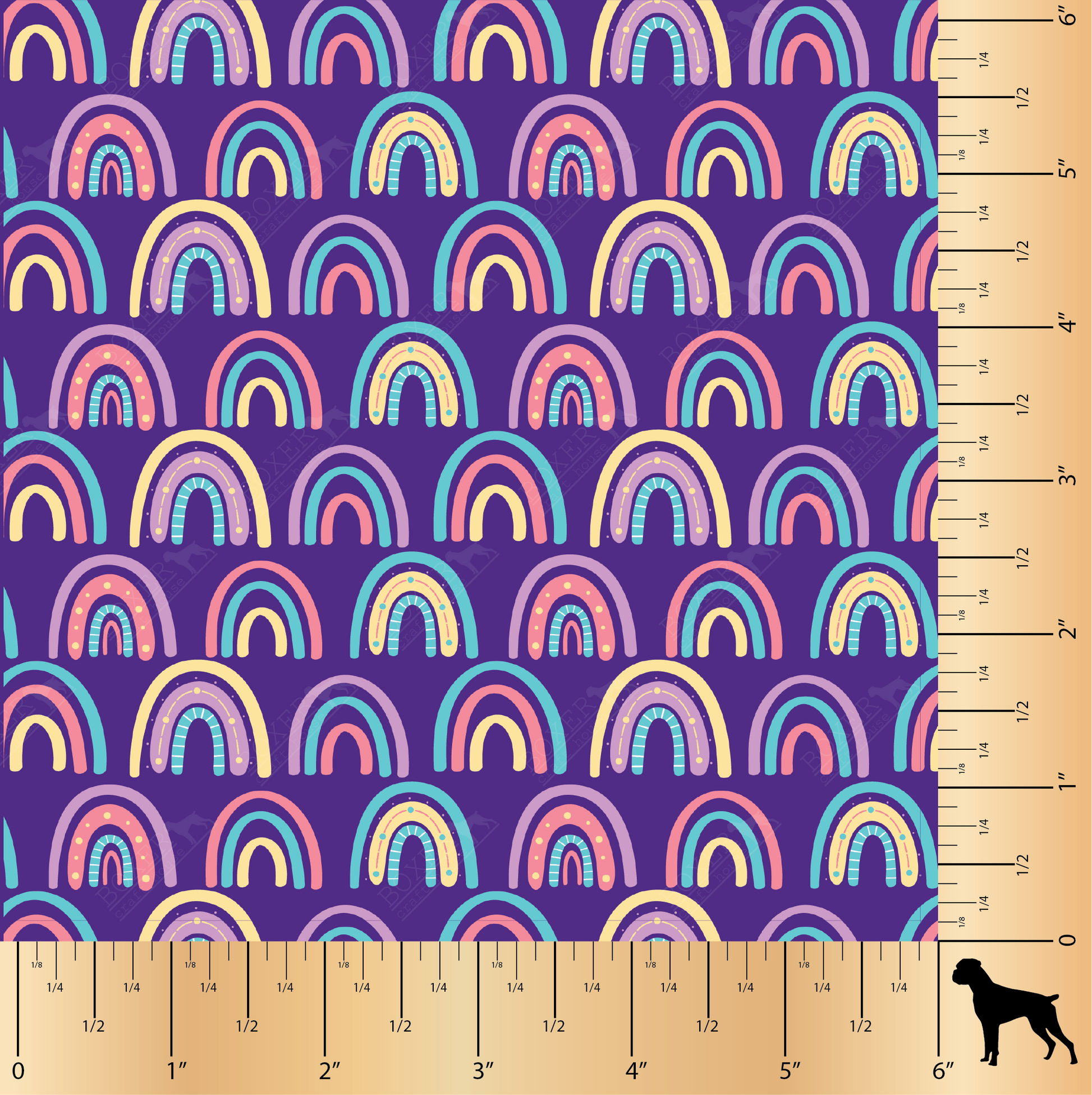 Pastel Blue yellow rainbow HTV or adhesive pattern