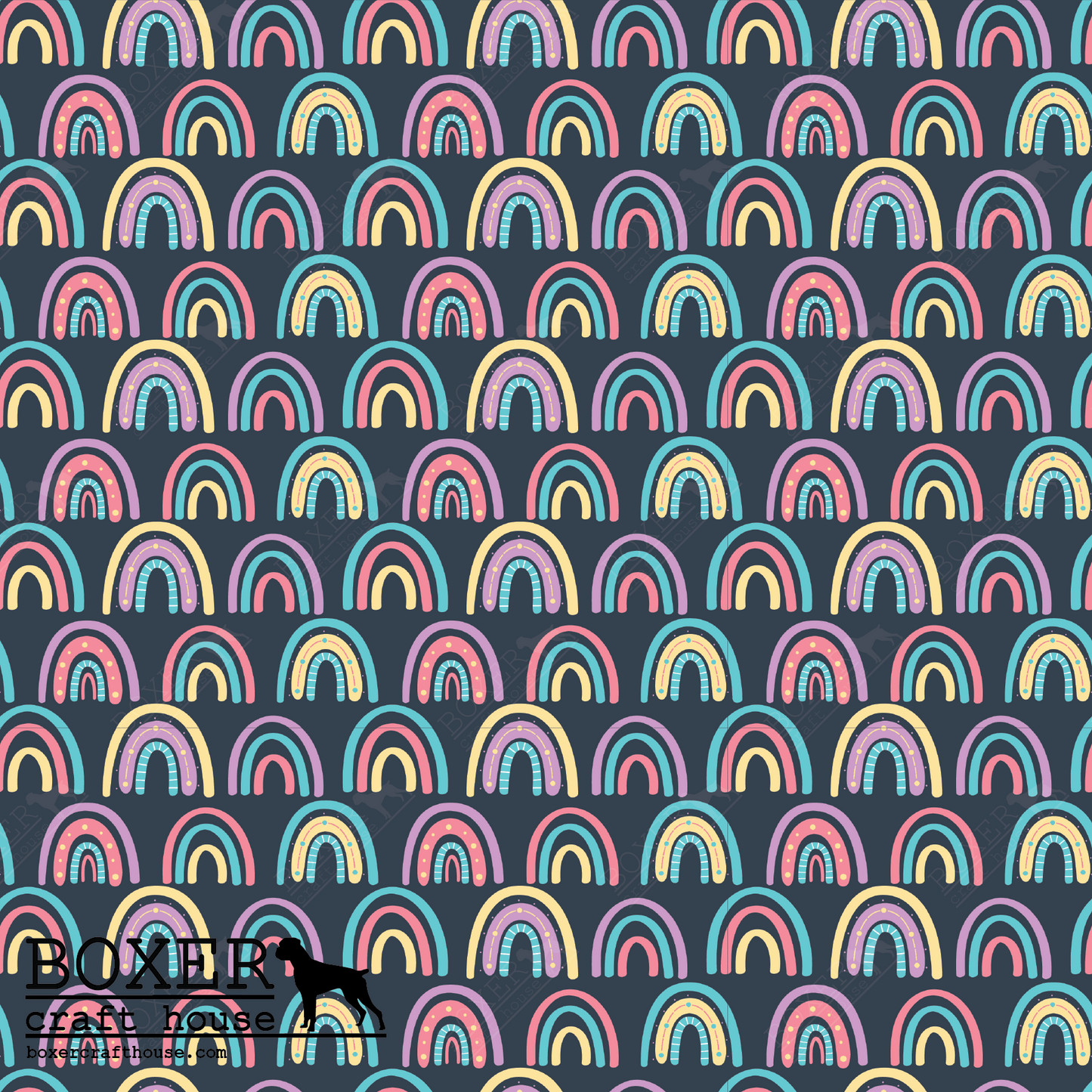 PSV Patterns - Pastel Rainbow - Midnight Navy SM