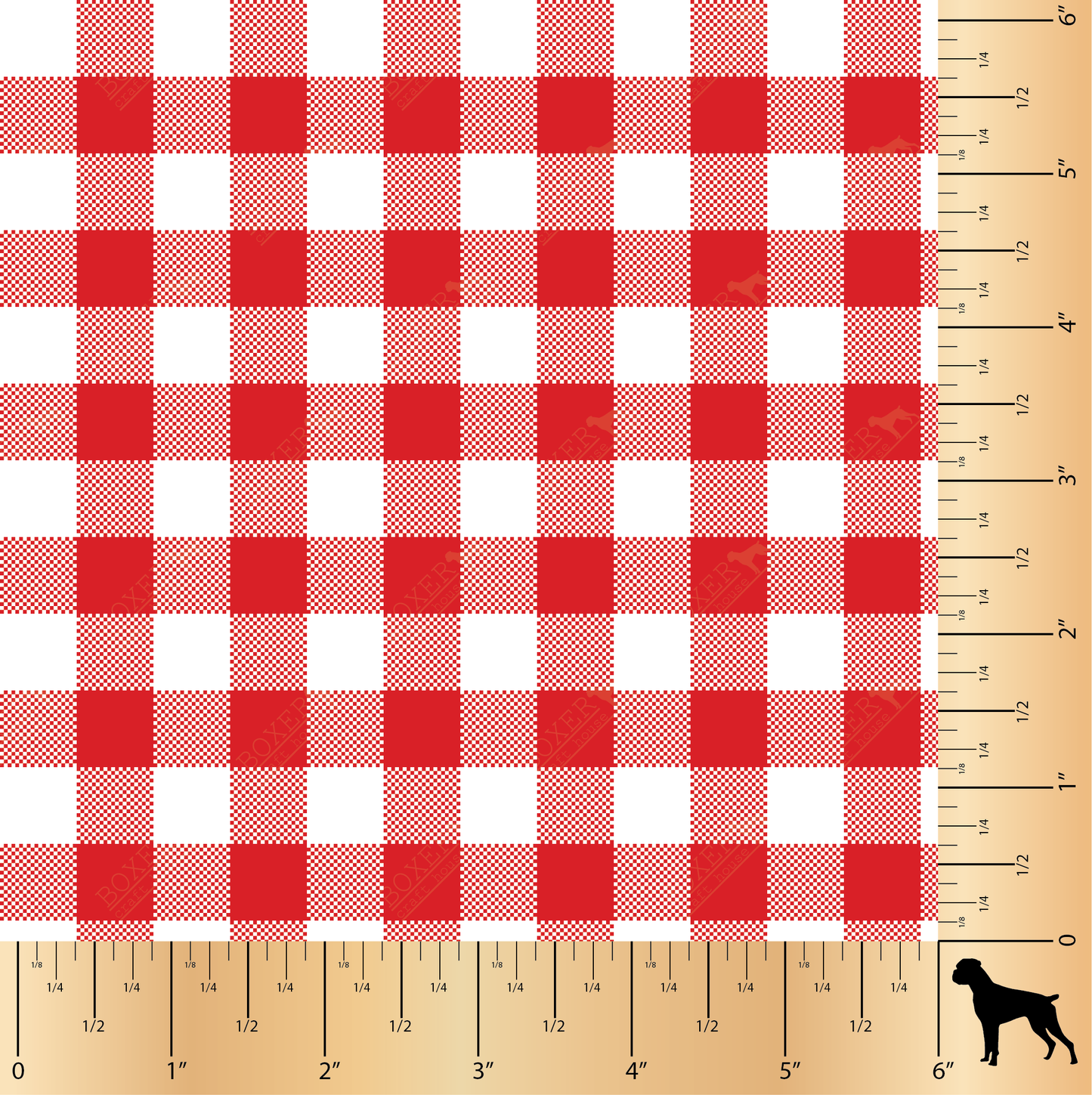 Gingham 1/2" - Fiery Red