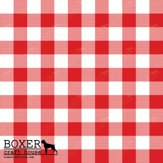 Gingham 1/2" - Fiery Red