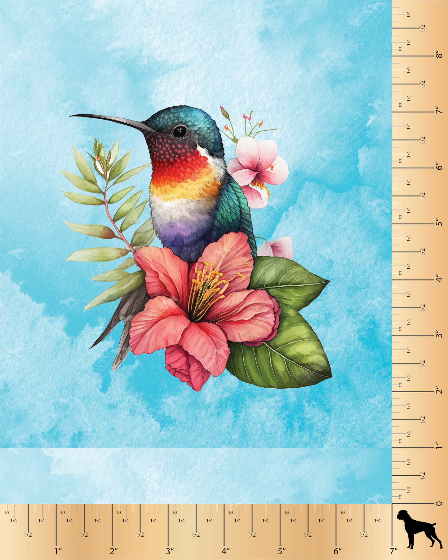 Hummingbird, Floral Panel, Faux Leather, Sublimation, Faux Leather, Printed in the USA, Linds Handmade Mav Pack Panel,