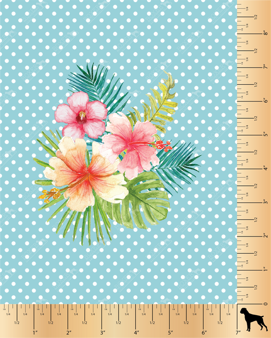 Island Time, Floral Panel, Faux Leather, Sublimation, Linds Handmade Mav Pack Panel