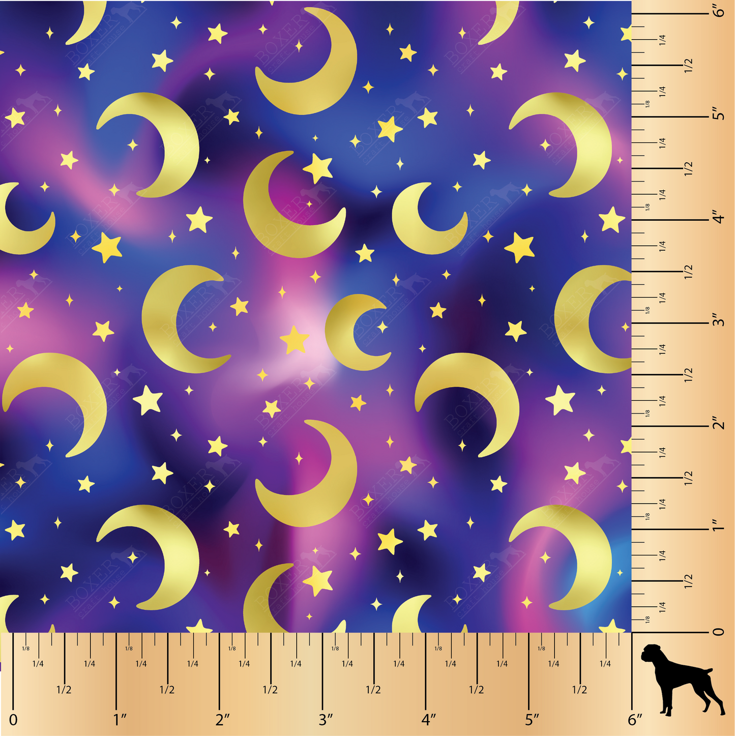 Galaxy Printed Faux Leather Printed Vinyl Moons, Science, Star