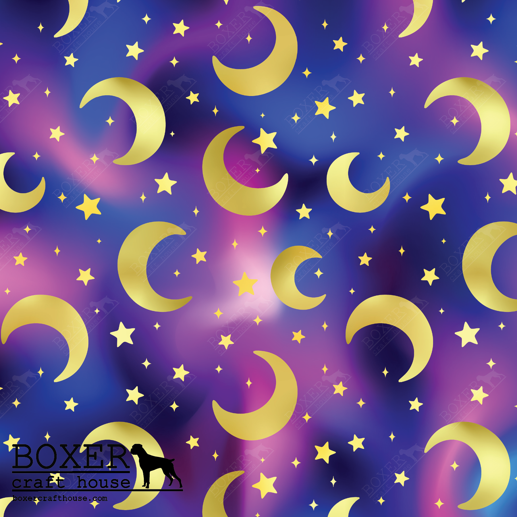 Galaxy Printed Faux Leather Printed Vinyl Moons, Science, Stars