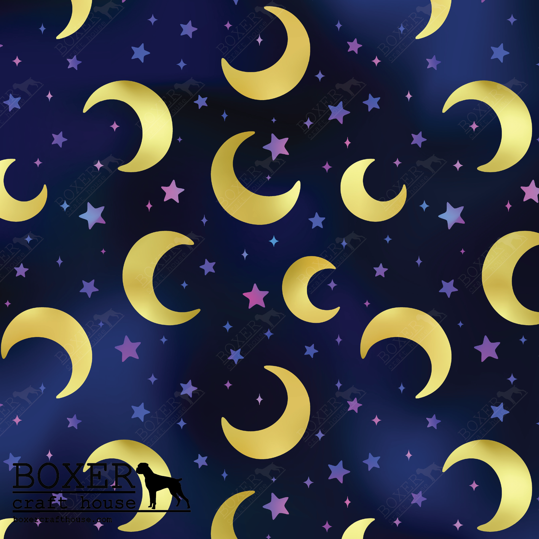 Galaxy Printed Faux Leather Printed Vinyl Moons, Science, Star