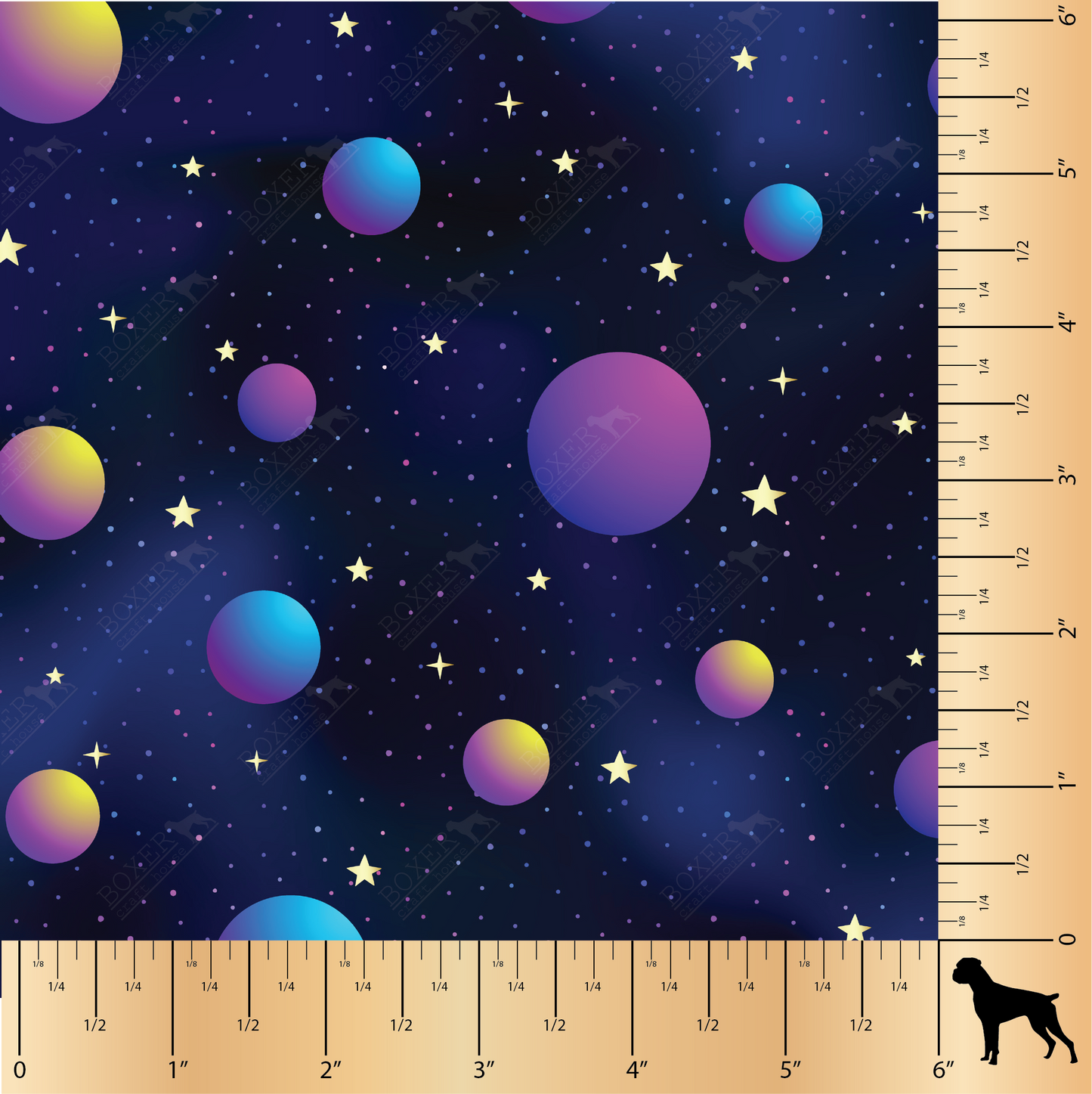 Galaxy Printed Faux Leather Printed Vinyl Moons, Science, Star