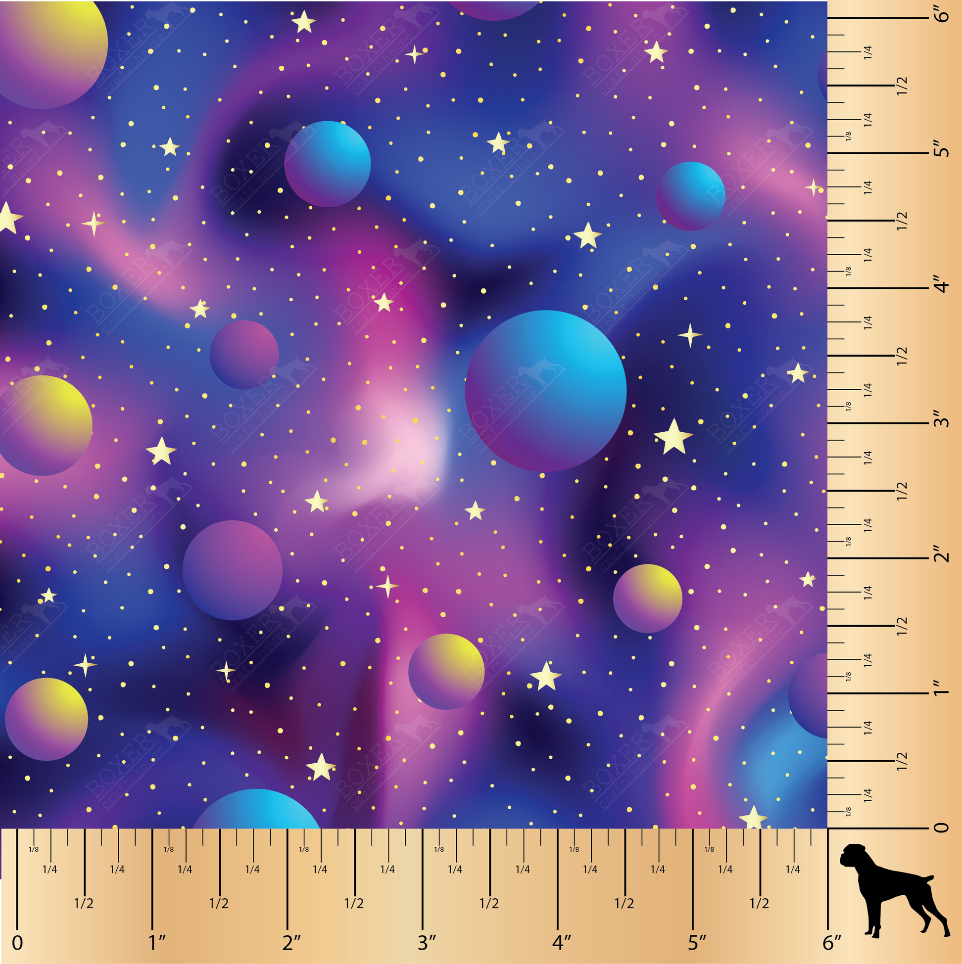 Galaxy Printed Faux Leather Printed Vinyl Moons, Science, Star