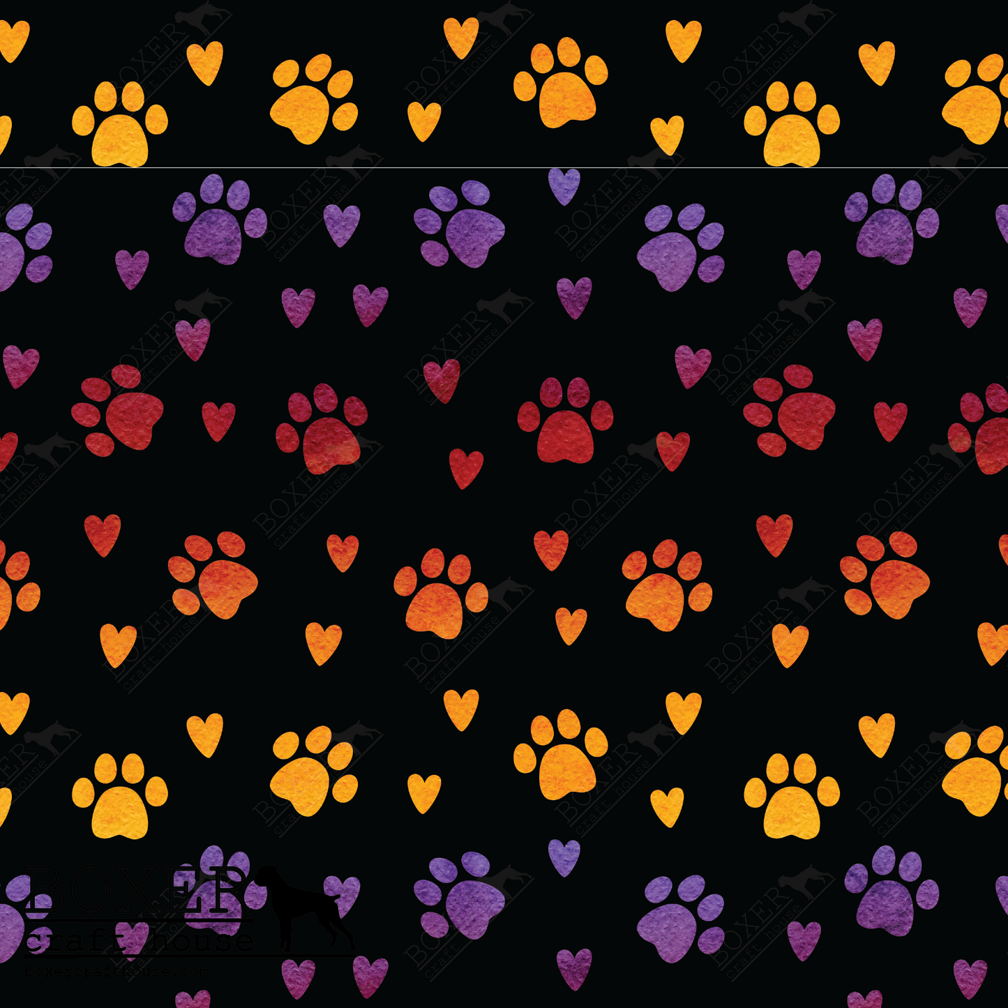 Printed Faux Leather, Faux Leather, Embroidery Vinyl, Sewing with faux leather, Printed in the USA, Paw Print Vinyl, Animal Lovers, Faux Leather for bags, Purse Making, Poop Bag Faux Leather, Boxer Craft House Faux Leather, Embroidery, Rainbow Paws,