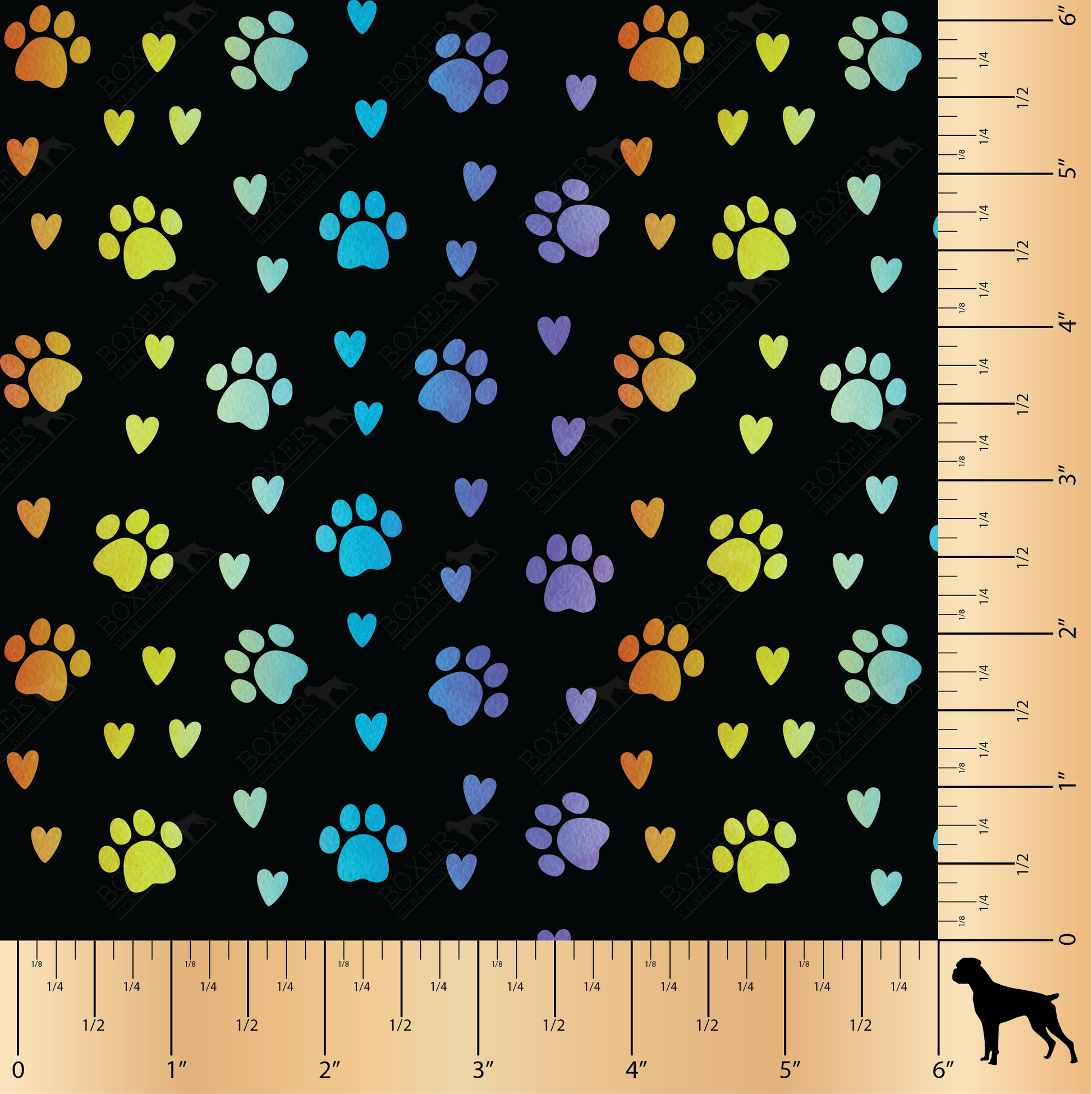 Printed Faux Leather, Faux Leather, Embroidery Vinyl, Sewing with faux leather, Printed in the USA, Paw Print Vinyl, Animal Lovers, Faux Leather for bags, Purse Making, Poop Bag Faux Leather, Boxer Craft House Faux Leather, Embroidery, Rainbow Paws,