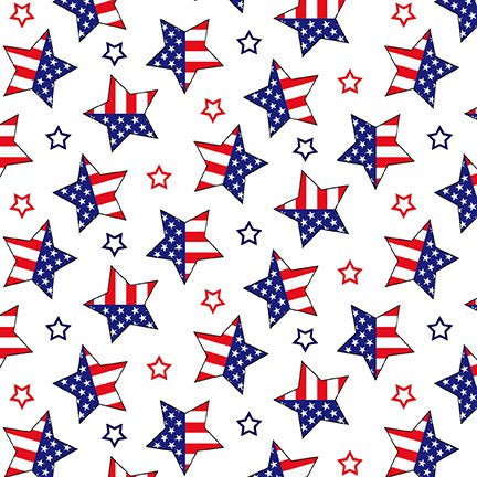 Multi Patriotic Tossed Stars