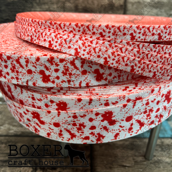 Seatbelt Webbing - Blood Splatter White