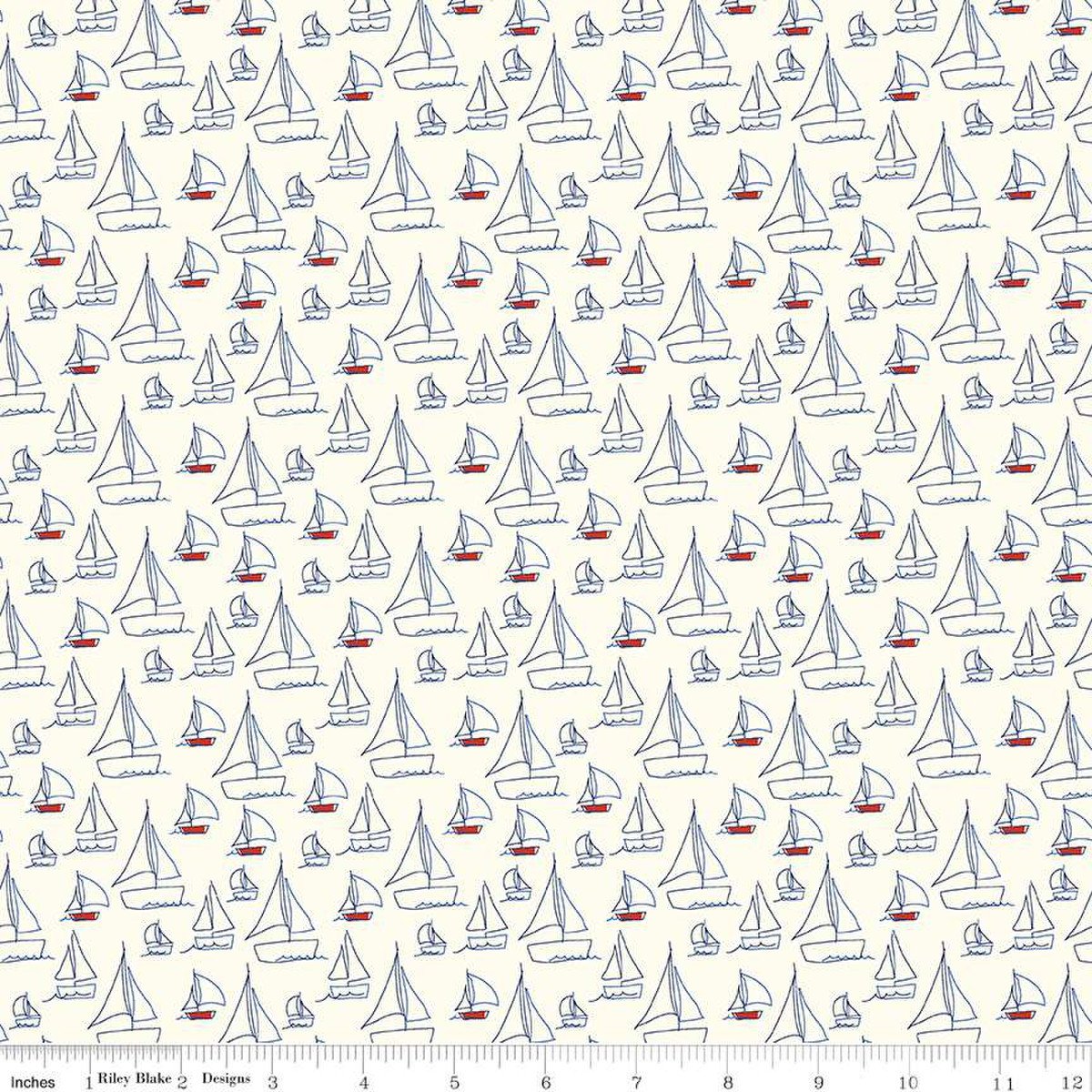 Red White & Bang! Sailboats Cream