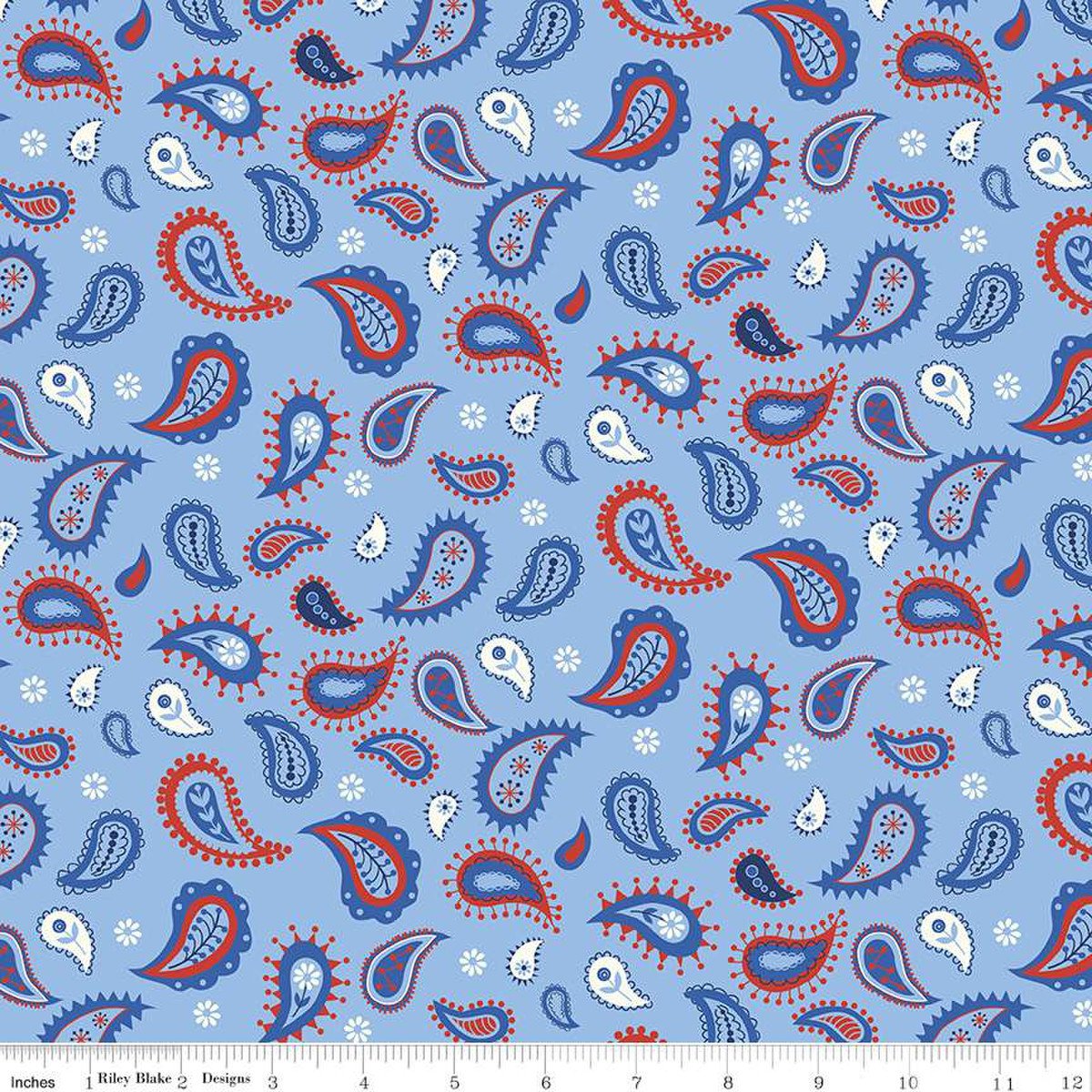 Red White & Bang! Paisley Blue