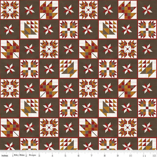 Fall Barn Quilts Blocks Brown